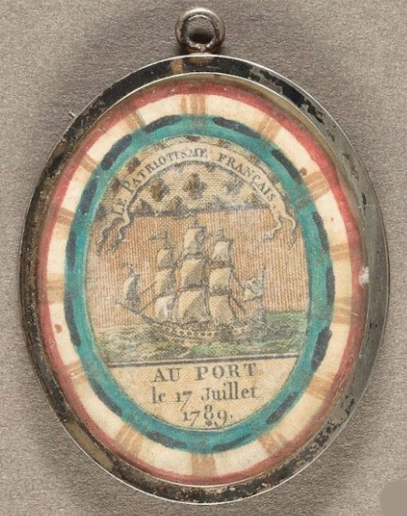 Bijou de la Révolution Pendant, miniature sur ivoire, métal Bijou de la Révolution Pendant, miniature sur ivoire, métal