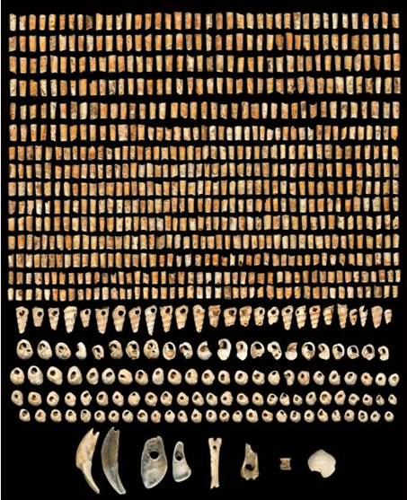 Parure préhistorique tombe enfant de la Madeleine 10000 ans France